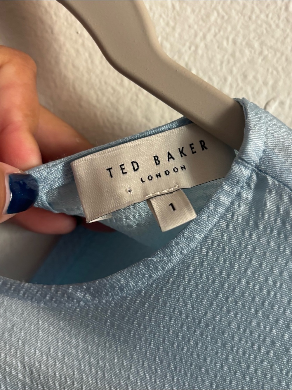Ted Baker Light Blue Men's Short Sleeve Textured Tee